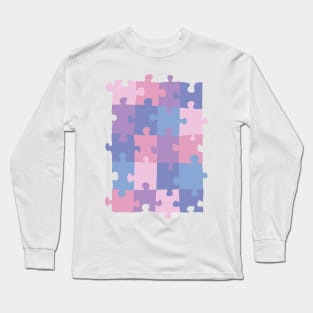 Pastel jigsaw Long Sleeve T-Shirt